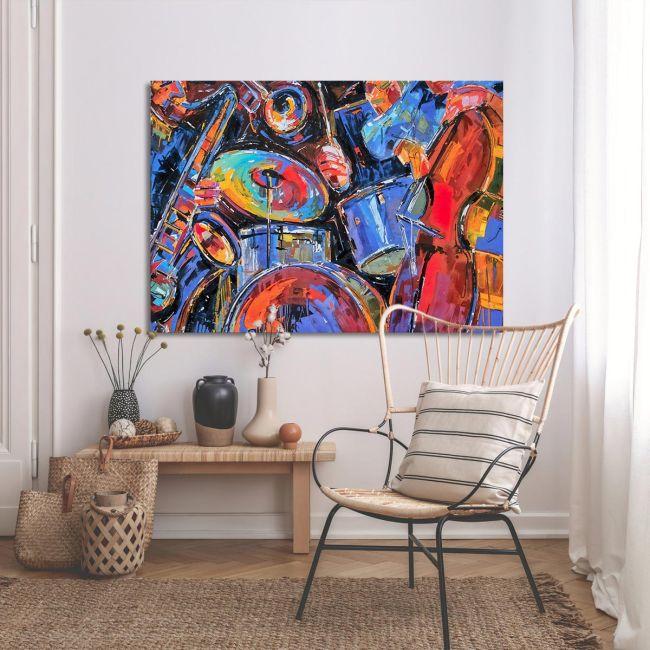 Canvas print Jazz band close up