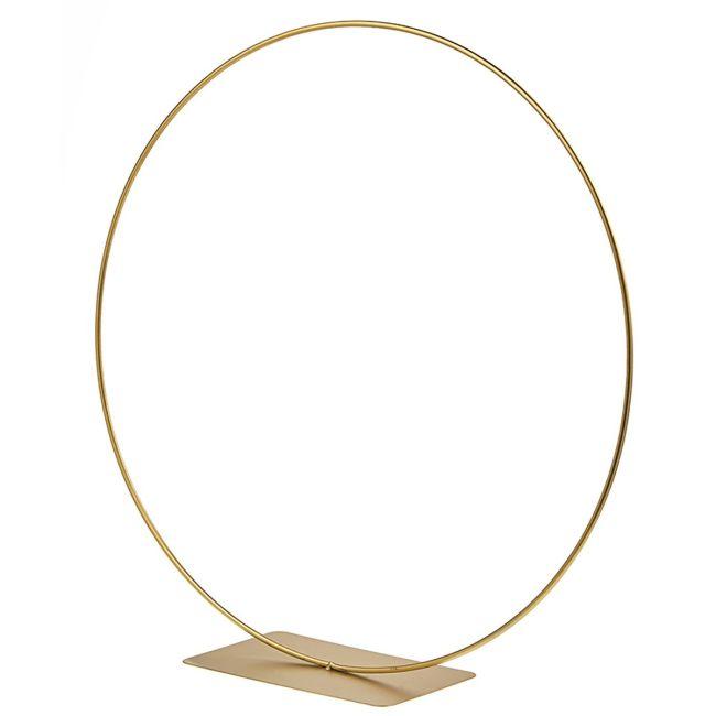 Metallic gold ring with stand 60 cm
