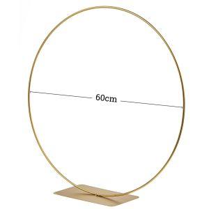 Metallic gold ring with stand 60 cm