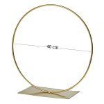 Metallic gold ring with stand