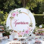 Wooden printed sign, Golden circle flowers personalized