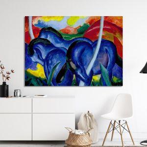 Canvas print Large blue horses, Marc Franz