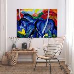 Πίνακας ζωγραφικής Large blue horses, Marc Franz