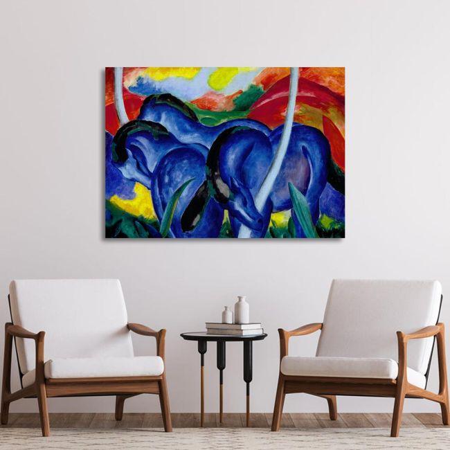 Πίνακας ζωγραφικής Large blue horses, Marc Franz