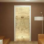 Αυτοκόλλητο πόρτας The Vitruvian man, Leonardo Da Vinci,αυτοκόλλητο πόρτας