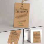 Cardboard kraft tags, candles safety guides