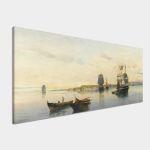Canvas print Docked ships, Volanakis panoramic