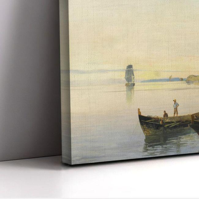 Canvas print Docked ships, Volanakis panoramic