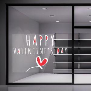 Αυτοκόλλητο βιτρίνας Αγίου Βαλεντίνου, heart and letters