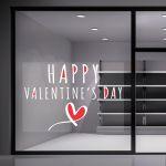 Αυτοκόλλητο βιτρίνας Αγίου Βαλεντίνου, heart and letters