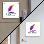 Entrance Sign, plexiglass color print, square