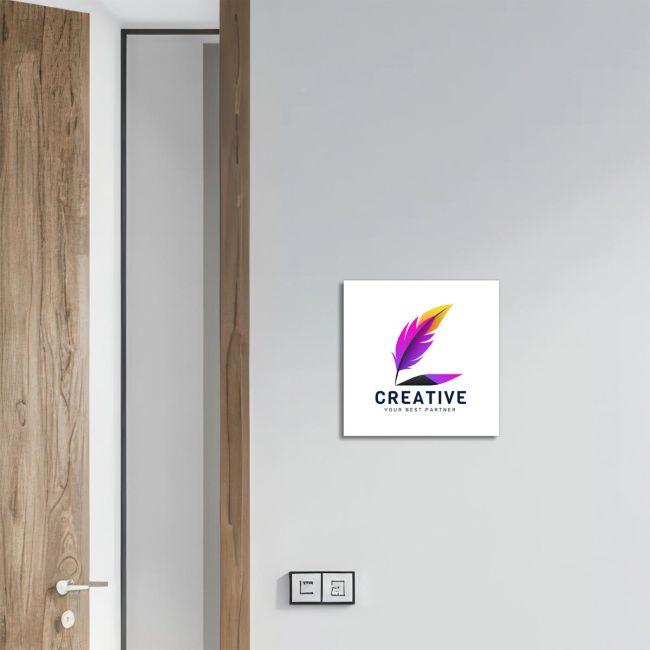 Entrance Sign, plexiglass color print, square