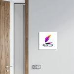 Entrance Sign, plexiglass color print, square