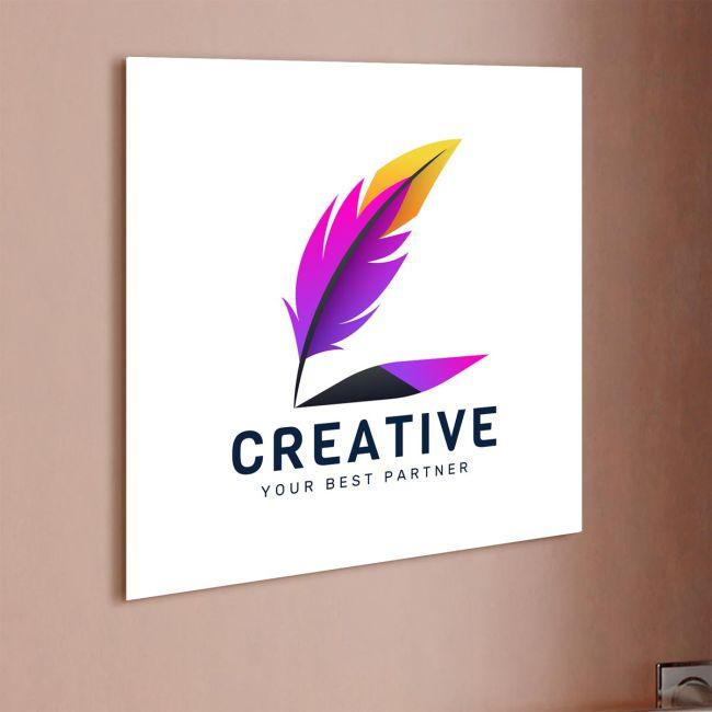 Entrance Sign, plexiglass color print, square