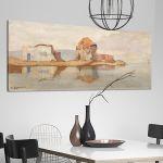 Canvas print Old mill with houses, Oikonomou, panoramic