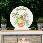 Wooden printed sign, Baby dinos watercolor art ii