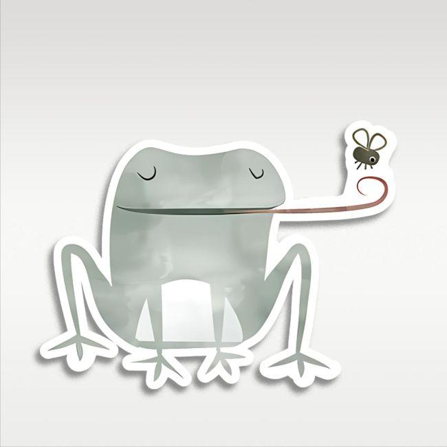 Wooden figure printed Elegant frog