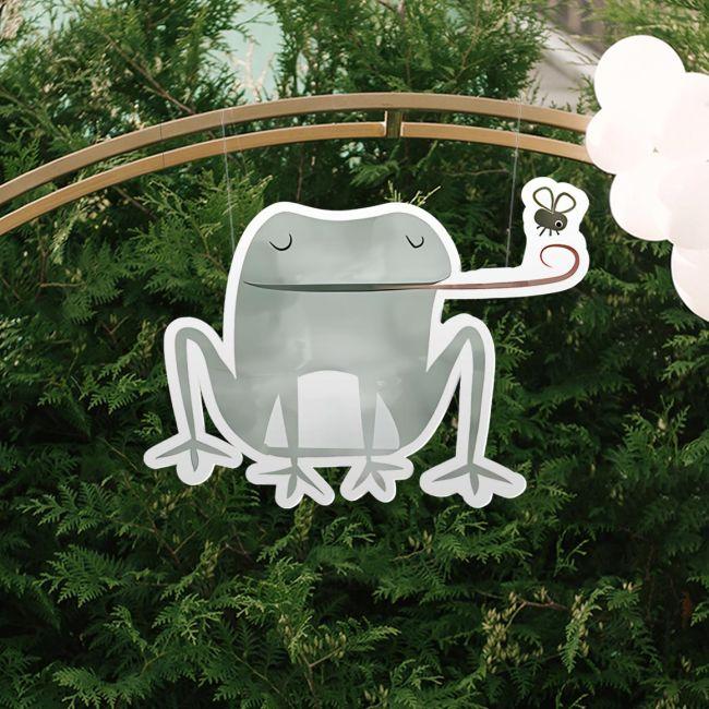 Wooden figure printed Elegant frog