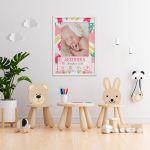 Φωτογραφία με στοιχεία γέννησηςGirl abstract αφίσα κάδρο  Αφίσα πόστερ με λευκή κορνίζα