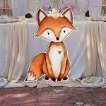 Wooden figure printed watercolor fox