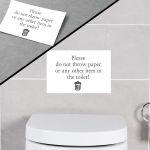 Sticker, toilet no papers please