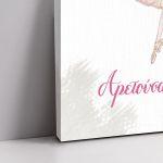 Canvas print welcome to my baptism, ballerina pink dress