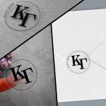 Stickers labelsmarriage initials and date circle black