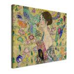 Canvas print Lady with a fan, horizontal, Klimt Gustav