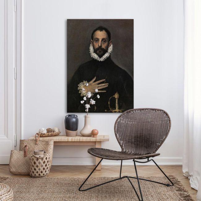 Canvas print Nobleman with his hand on his chest, El Greco, El Greco