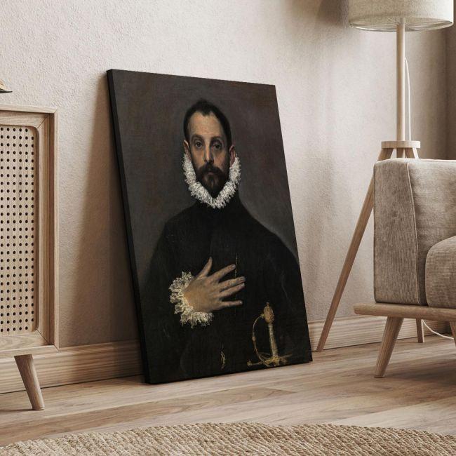 Canvas print Nobleman with his hand on his chest, El Greco, El Greco