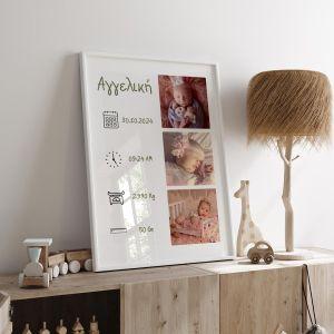 Birthday Posterwith 3 photos blueish