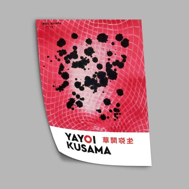 Exhibition poster, Red poppies, Yayoi Kusama