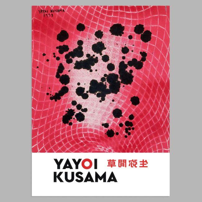 Exhibition poster, Red poppies, Yayoi Kusama