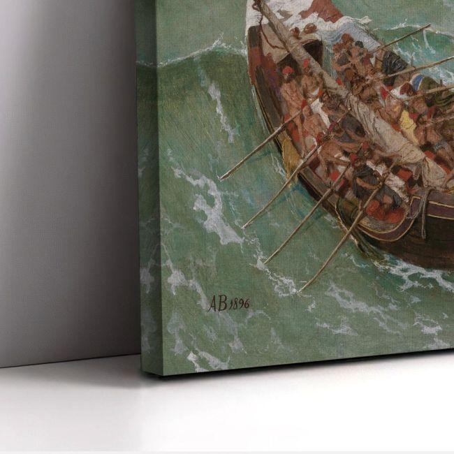 Canvas print Odysseus and Polyphemus, Arnold Böcklin, panoramic