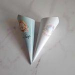 Paper candy cones personalized