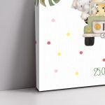 Canvas print Vaptism reception, Jeep animals pink details