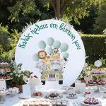 Wooden printed sign, Jeep animals balloon's