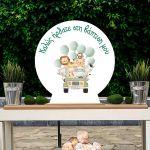 Wooden printed sign, Jeep animals balloon's