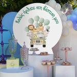 Wooden printed sign, Jeep animals balloon's