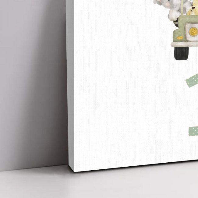 Canvas print Vaptism reception, Jeep animals with balloons