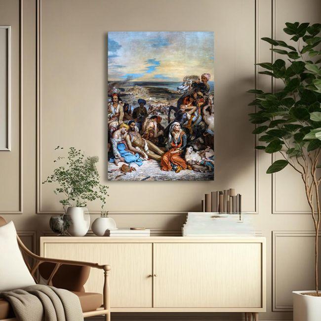 Canvas print The Massacre at Chios, Delacroix Eugene