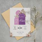 Party invitation Baby girl boho