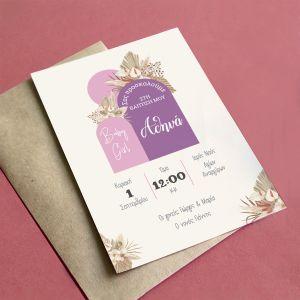 Party invitation Baby girl boho