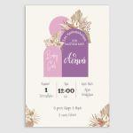 Party invitation Baby girl boho