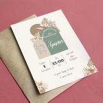 Party invitation Baby boy boho