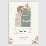 Party invitation Baby boy boho
