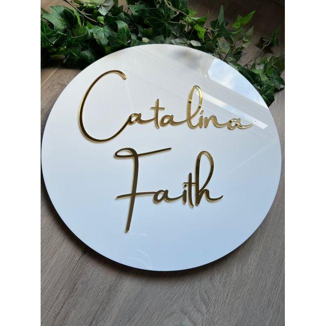 Entrance Sign white plexiglass,laser cut text or logo