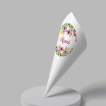 Paper candy cones Summer colorful flowers
