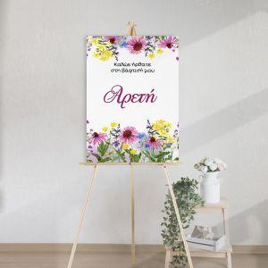 Canvas print welcome to my baptism, ballerina pink dress 2