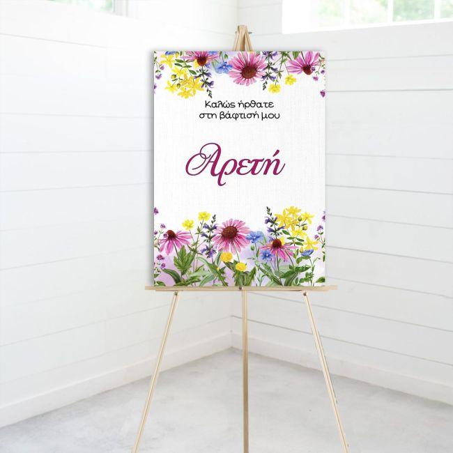 Canvas print welcome to my baptism, ballerina pink dress